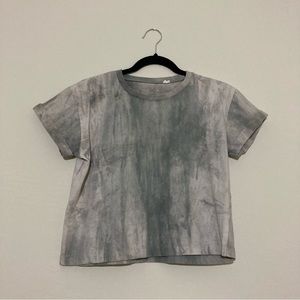 Pacsun Basics light blue-gray marbled cuffed short sleeve t-shirt